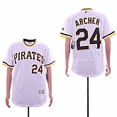 Pirates 24 Chris Archer White Throwback Flexbase Jersey Dzhi,baseball caps,new era cap wholesale,wholesale hats